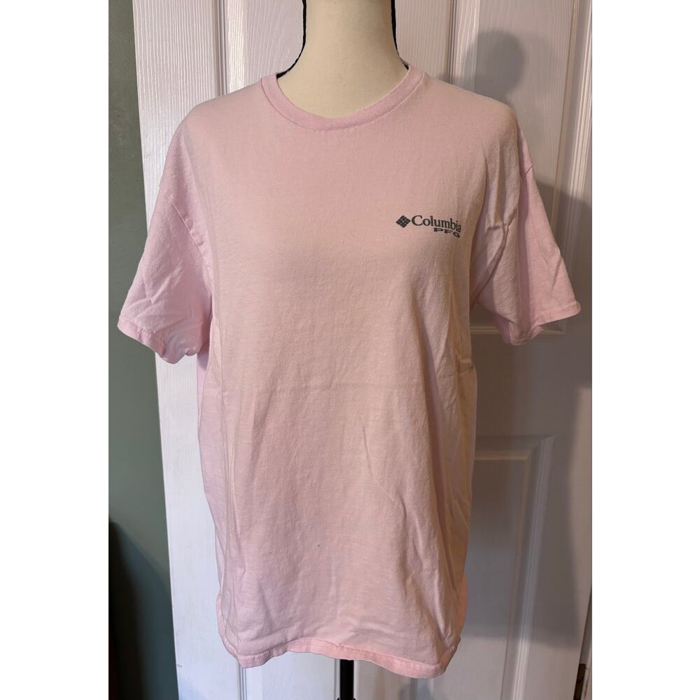 Columbia Sportswear T-Shirt Men's XL Pink Tropical PFG Design Gorpcore Fishing